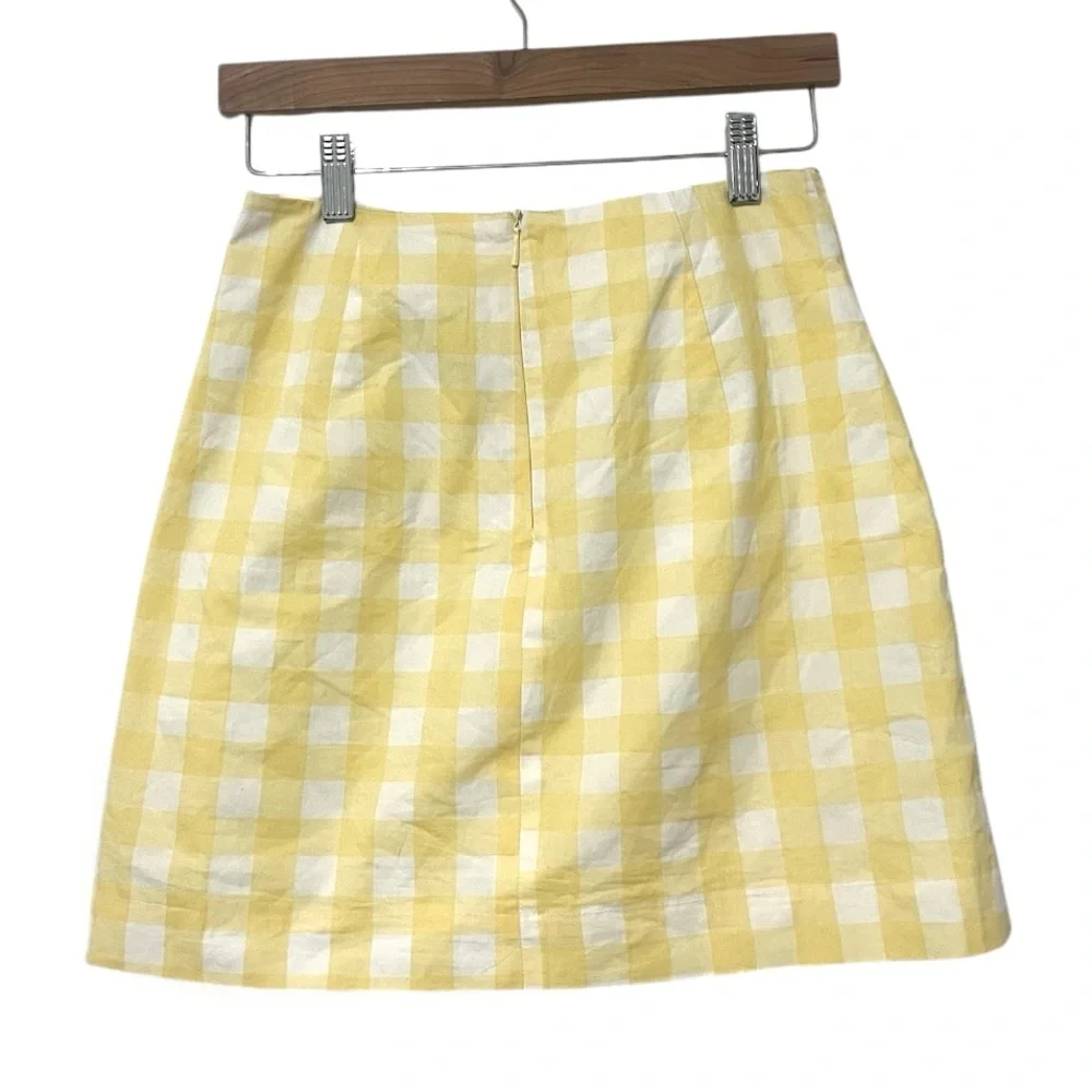 Mango Mini Skirt gingham yellow